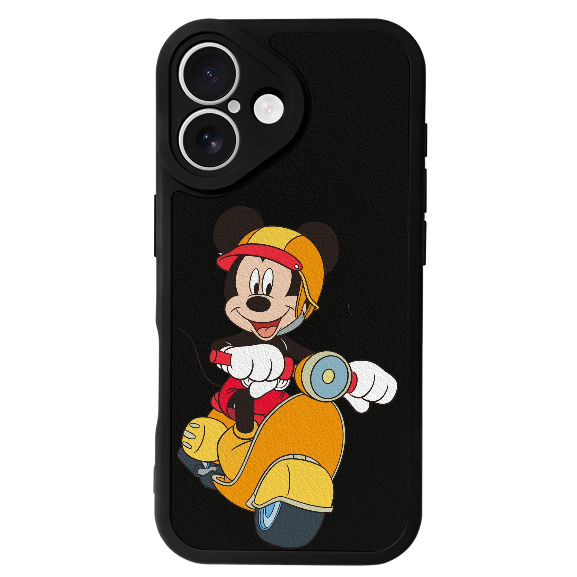 （画像用） ミッキーマウス Mickey Mouse 【iPhone 16シリーズ対応】シリコンスマホケース（レザー調） 材質：シリコン